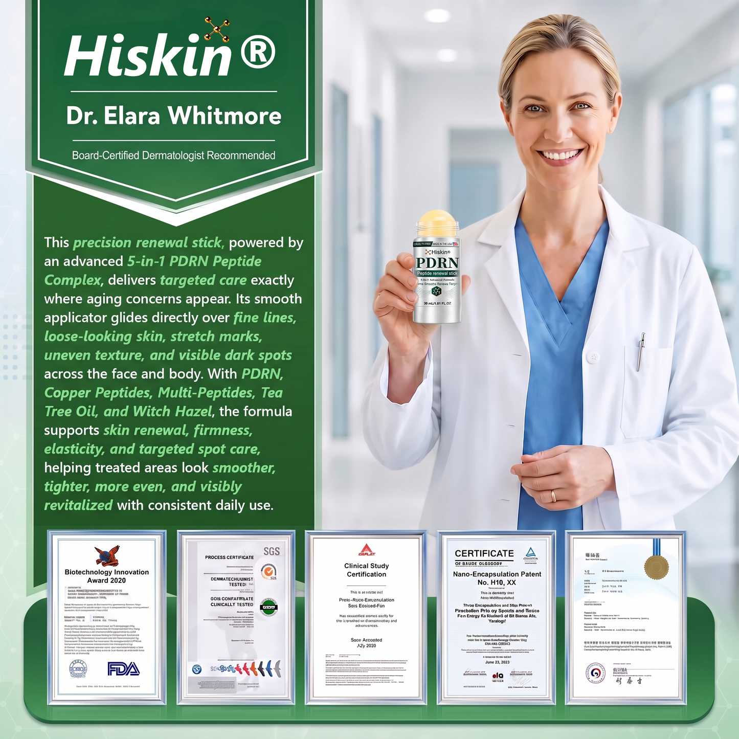 𝐇𝐢𝐬𝐤𝐢𝐧 ® 👨‍⚕️👨‍⚕️𝑷𝑫𝑹𝑵 𝑨𝒏𝒕𝒊-𝑨𝒈𝒊𝒏𝒈 & 𝑻𝒂𝒓𝒈𝒆𝒕𝒆𝒅 𝑺𝒑𝒐𝒕 𝑹𝒆𝒏𝒆𝒘𝒂𝒍 𝑺𝒕𝒊𝒄𝒌（𝑯𝒆𝒍𝒑𝒔 𝑺𝒎𝒐𝒐𝒕𝒉 𝑾𝒓𝒊𝒏𝒌𝒍𝒆𝒔, 𝑺𝒖𝒑𝒑𝒐𝒓𝒕 𝑭𝒊𝒓𝒎𝒆𝒓-𝑳𝒐𝒐𝒌𝒊𝒏𝒈 𝑺𝒌𝒊𝒏, 𝒂𝒏𝒅 𝑰𝒎𝒑𝒓𝒐𝒗𝒆 𝑻𝒉𝒆 𝑨𝒑𝒑𝒆𝒂𝒓𝒂𝒏𝒄𝒆 𝑶𝒇 𝑽𝒊𝒔𝒊𝒃𝒍𝒆 𝑺𝒑𝒐𝒕𝒔）
